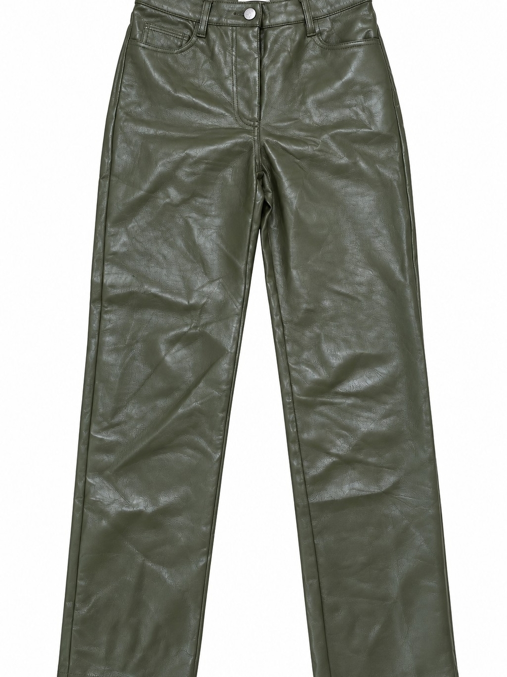 Wilfred Aritzia Olive Faux Leather High Rise Pants Size 0